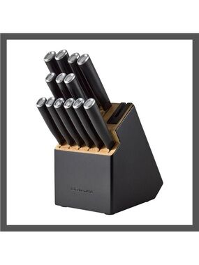 KitchenAid -  14pc 2-Tone Block Knives Set w/ Chef Knife Black NEW IN BOX